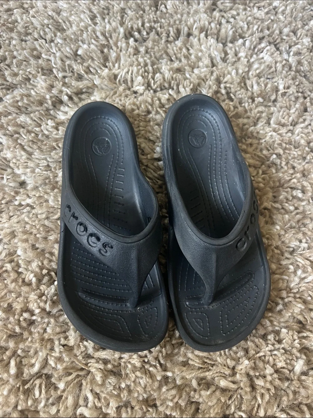 CROCS Kids' Black Thong Sandals